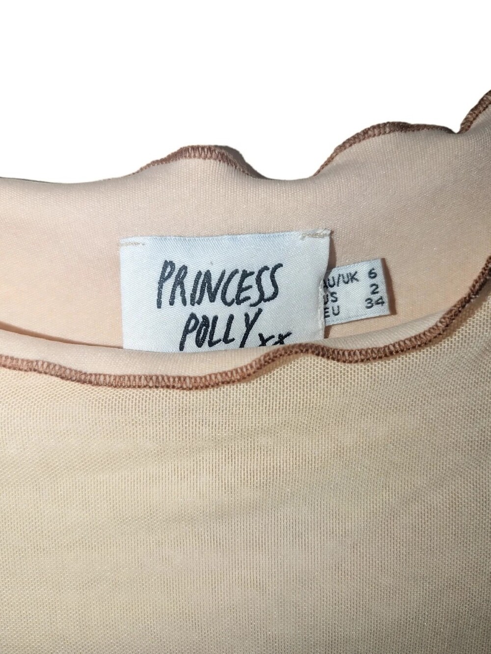 Princess Polly Asymmetrical Mesh Crop Top - Picture 4 of 5
